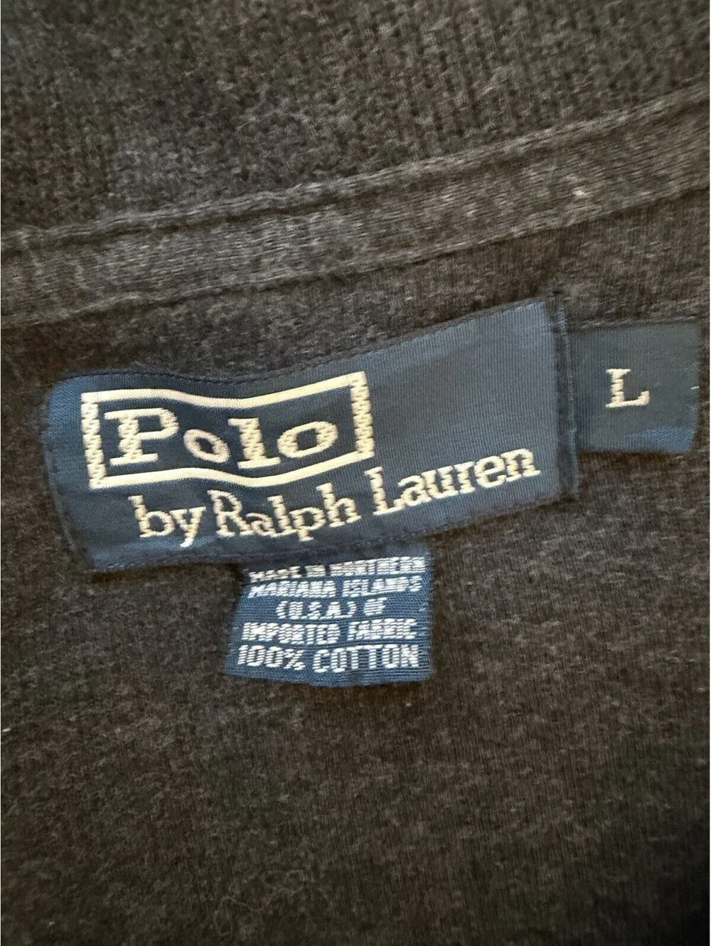 Vintage Polo Ralph Lauren Men’s Quarter Zip Pullover Charcoal Gray Size L Preppy